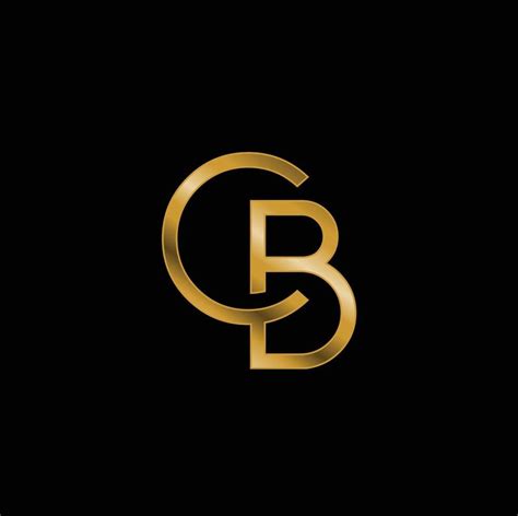 Letter Cb Logo With Gold Style Lettering Cb Logo Letter Logo Design