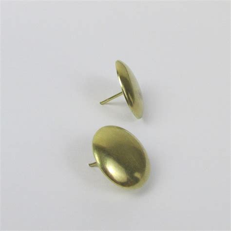 14k Gold Button Earrings