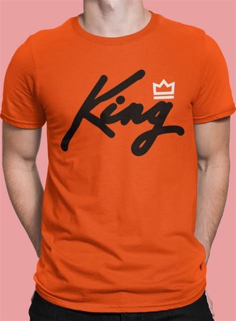 Oranje Koningsdag T Shirt King Queen Premium Heren Maat Xxl