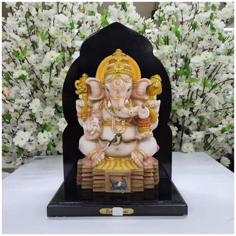 Antique Ganesha Statue Lord Ganesha Idol In Marble Dust Indian God