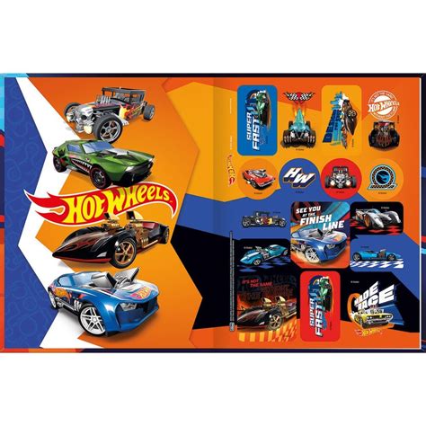 Caderno Brochura Universit Rio Capa Dura Folhas Vermelho Hot Wheels