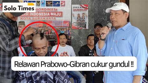 Tim Pemenangan Prabowo Gibran Gelar Cukur Gundul Sambut Kemenangan