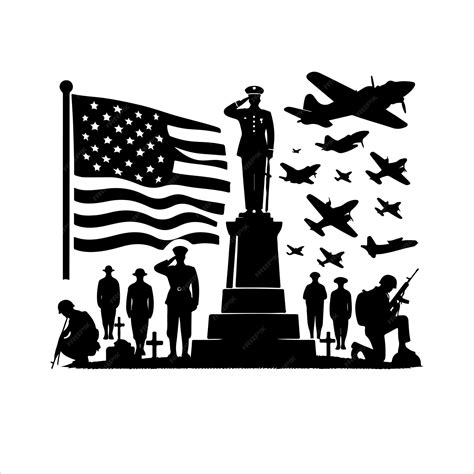 Premium Vector Memorial Day Silhouettes Vector Soldier With Usa Flag