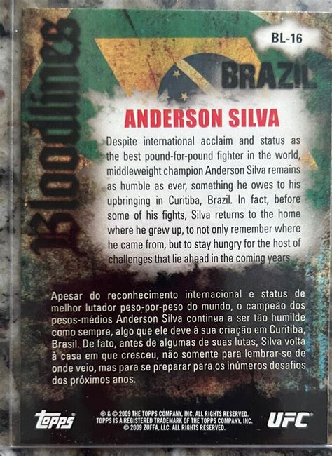 Topps Ufc Round Anderson Silva Bloodlines Insert Rc Rookie Ebay