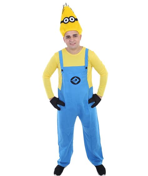 HPO Adult Men's Kevin Minion Cosplay Costume, Yellow & Blue, Halloween ...