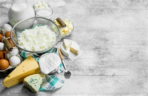 The range of different types of dairy products . 32004310 Stock Photo ...