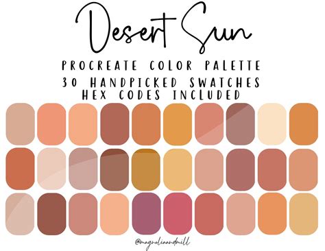 Desert Sun Procreate Palette Western Warm Colors Beauty Etsy Artofit