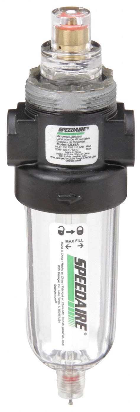 SPEEDAIRE Micro Mist 1 8 In NPT Compressed Air Lubricator 4ZL56