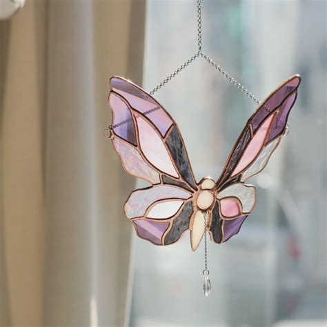 Purple Butterfly Stained Glass Ornament Customize Personalize Etsy