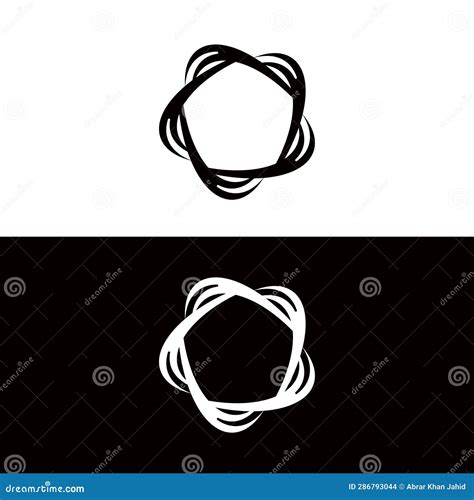 Black and White Circle Vector Logo Template Stock Vector - Illustration ...