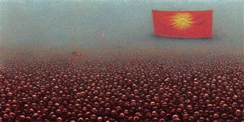 KREA AI Tiananmen Square Riots By Zdzislaw Beksinski Oil