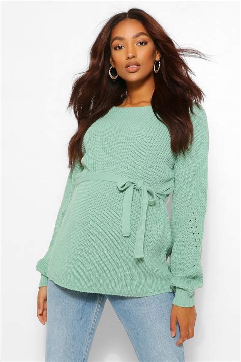 Maternity Tie Waist Jumper Boohoo Au