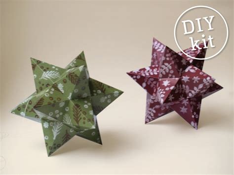 2 Printable Paper Christmas Stars Geometric Christmas Ornament