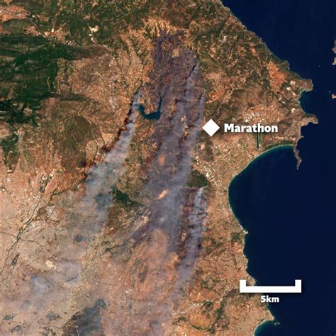 Greek Wildfires Spread On Edge Of Athens As Map Reveals Evacuated Areas