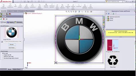 How To Insert Image Or Logo In Solidworks Insert Decal In Solidworks