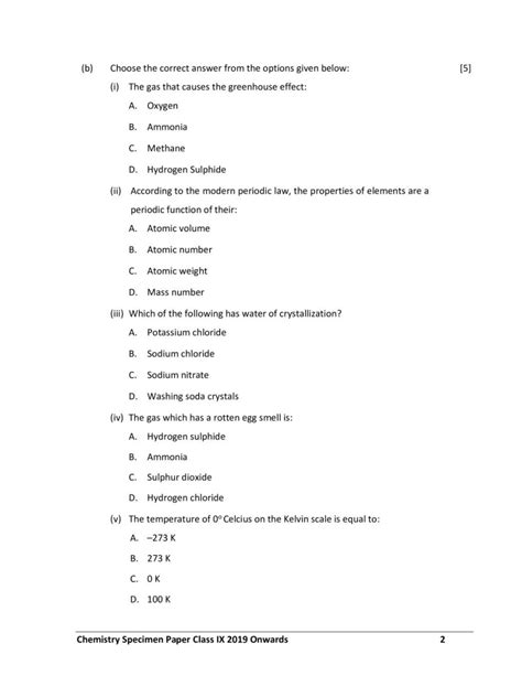 Icse Class 9 Chemistry Sample Paper 2024 Pdf Oneedu24