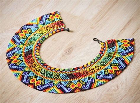 Collar Bead Necklace Embera Chamí From Colombia Etsy Unique Bead