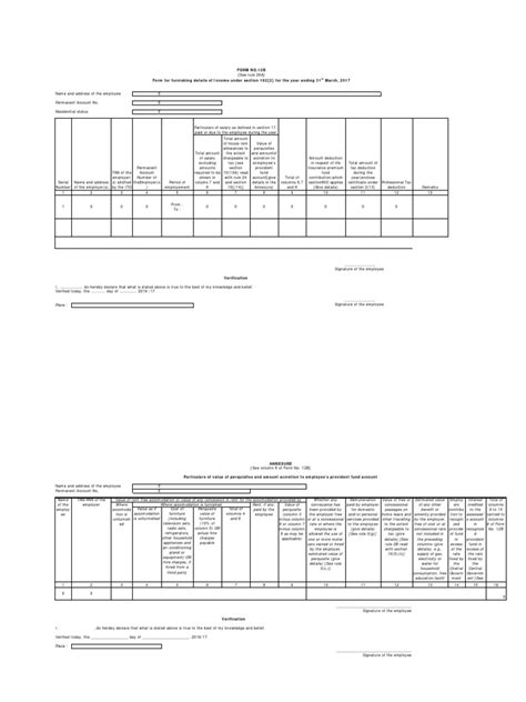 Form 12B - Previous Employment Income Details | Employee Benefits ...