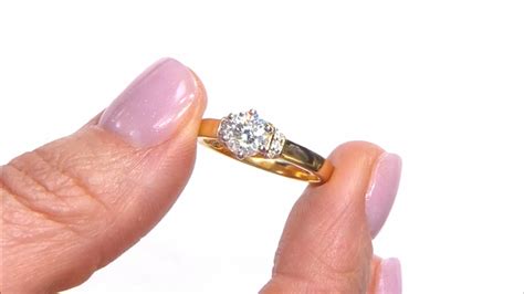 Moissanite 14k Yellow Gold Over Silver Ring 1 26ctw DEW MOJ701 JTV