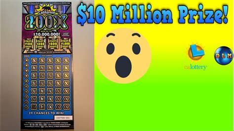 30 Scratch Off 10 Million Prize Ticket 200x California Lottery