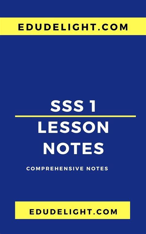 Lesson Notes For Sss1 Third Term Edudelight Store