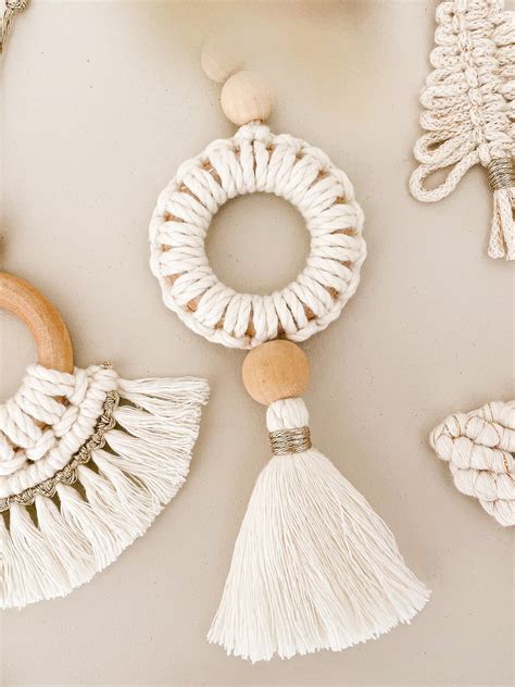 Kit Diy Macramé Mini Suspension Pompon Pour Débutant