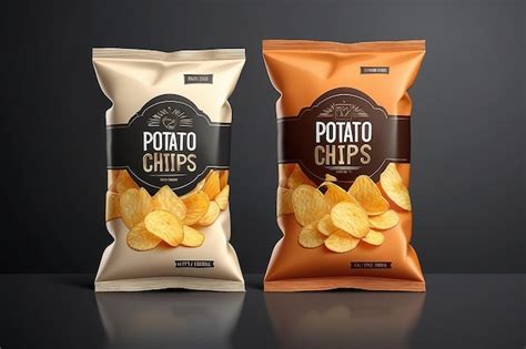 Premium Photo Realistic Vector Design Potato Chips Packaging Template