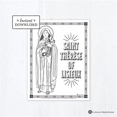 Catholic Coloring Page Saint Thérèse of Lisieux Catholic Saints