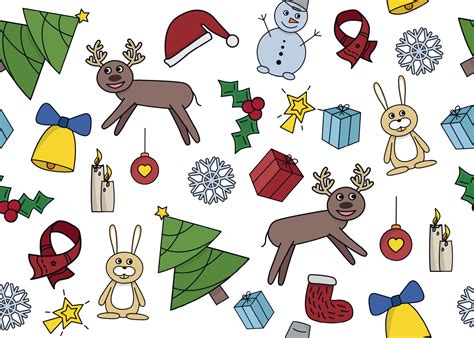 Vector Illustration Of New Year And Christmas Seamless Pattern With