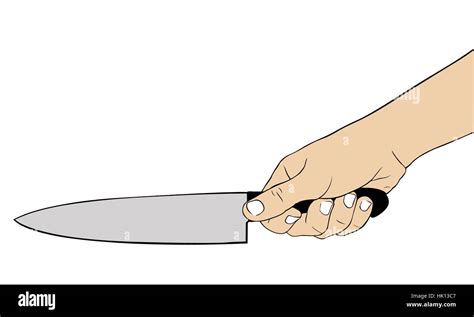 Illustration Of A Hand With Knife Stock Vector Image Art Alamy