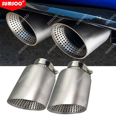 Genuine Sumsoo Pcs Matte Stainless Steel Car Muffler Tip Exhaust