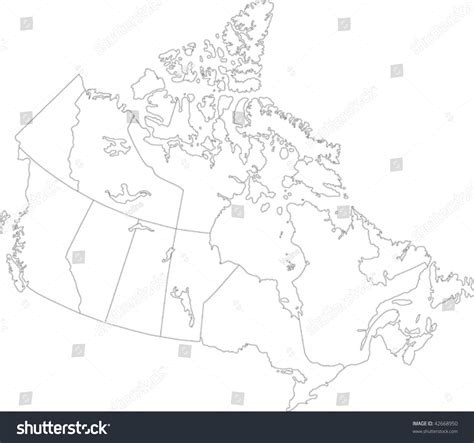 Canada Map Province Borders Stock Vector (Royalty Free) 42668950 ...