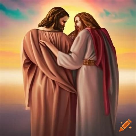 Image Of Jesus Embracing Someone With Love On Craiyon