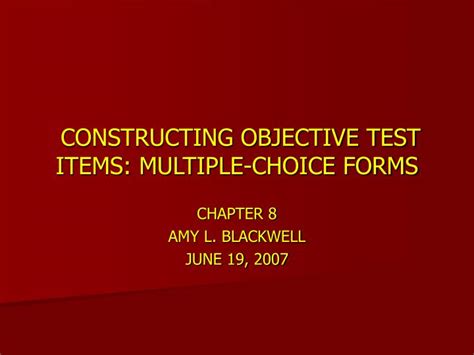 Ppt Constructing Objective Test Items Multiple Choice Forms