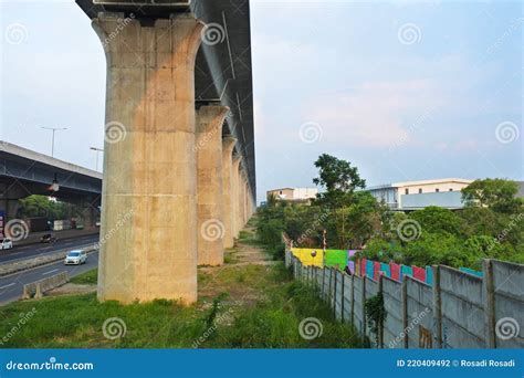 Jakarta Cikampek Elevated Toll Road Project Editorial Photo