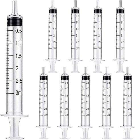 Pcs Ml Plastic Syringes Measuring Syringe No Needle Syringe Reusable