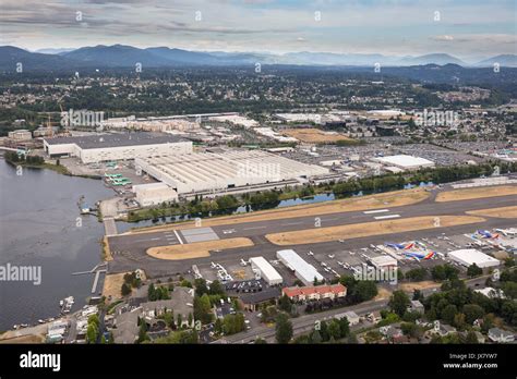 Aerial view of Renton Municipal Airpot and Boeing Factory, Renton ...