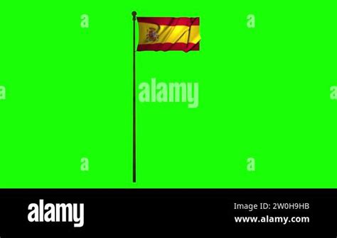 Spain Animation Flag Animation Green Screen Animation Spain Waving Flag