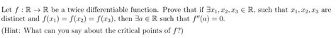 Solved Let Fr R Be A Twice Differentiable Function Prove