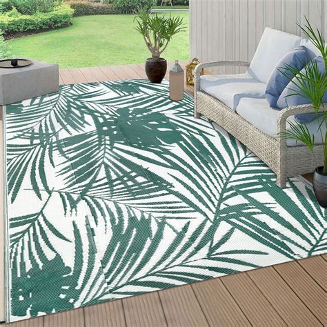 Famibay Reversible Patio Rug X Outdoor Patio Capet Waterproof