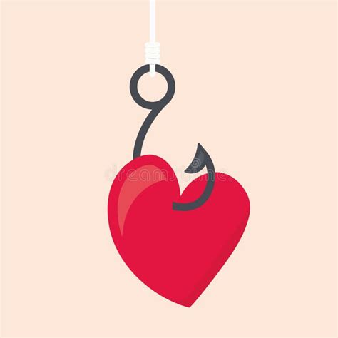 Heart On The Hook Valentine S Day Falling In Love Concept Stock Vector