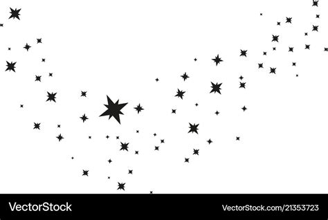 Stars on a white background black star shooting Vector Image