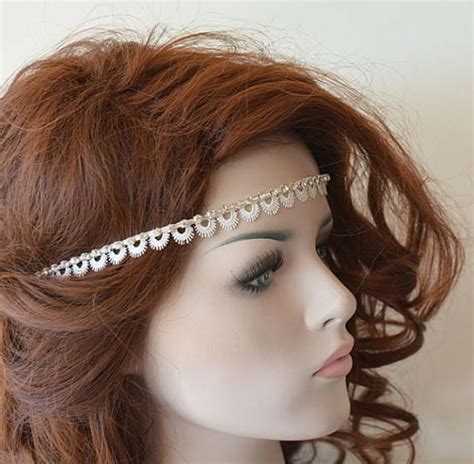 Rustic Lace Wedding Headband Rhinestone And Lace Headband Bridal Hair