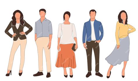 Premium Vector People Man And Woman Sketch Vector