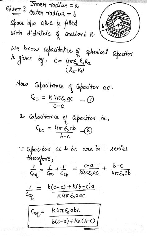 A Spherical Capacitor Is Made Of Two Conducting Spherical Shells Of