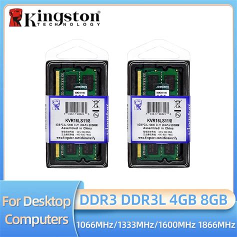 Kingston Dual Channel Laptop Ram Ddr3 Ddr3l 8gb 4gb 1066 1333mhz