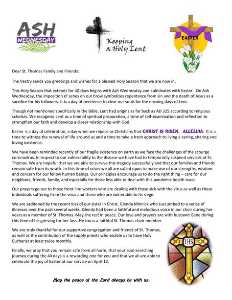 Letters To Our Parish Easter 2020 Saint Thomas Episcopal Church