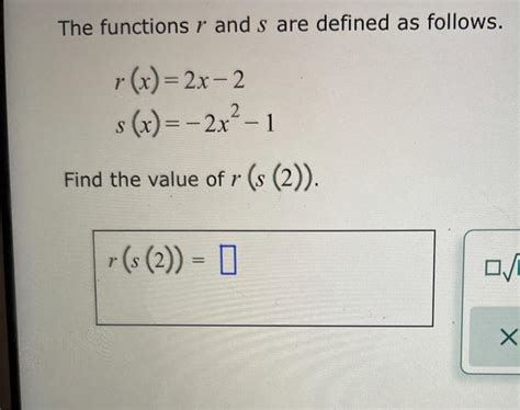 Solved The Functions R And S Are Defined As Follows Chegg