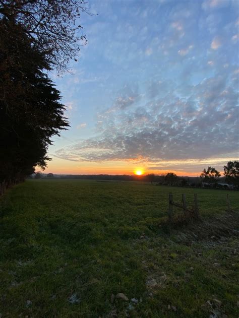 Colourful Beauty in Nature: Sunset over Open Field