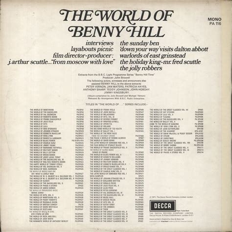 Benny Hill The World Of Benny Hill Uk Vinyl Lp —